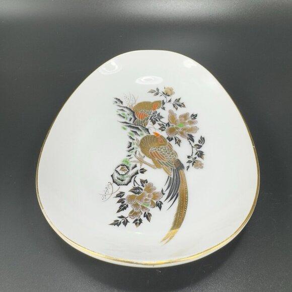 Vintage Perking East Fine Porcelain China Oval Dish Plate Pheasant Bird Pattern - Picture 10 of 13